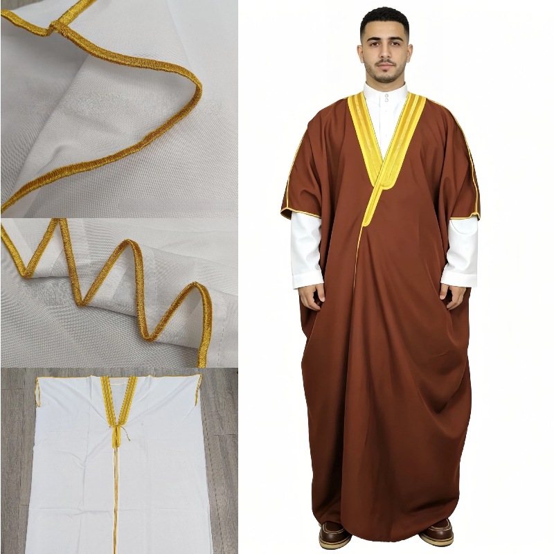 Cross-border embroidered Malay academic gown, speech attire, conservative modest robe, men's versatile fashion clothing in stock