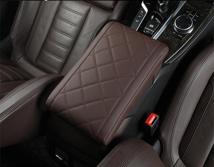 Diamond Style Nappa Leather Armrest Box Mat