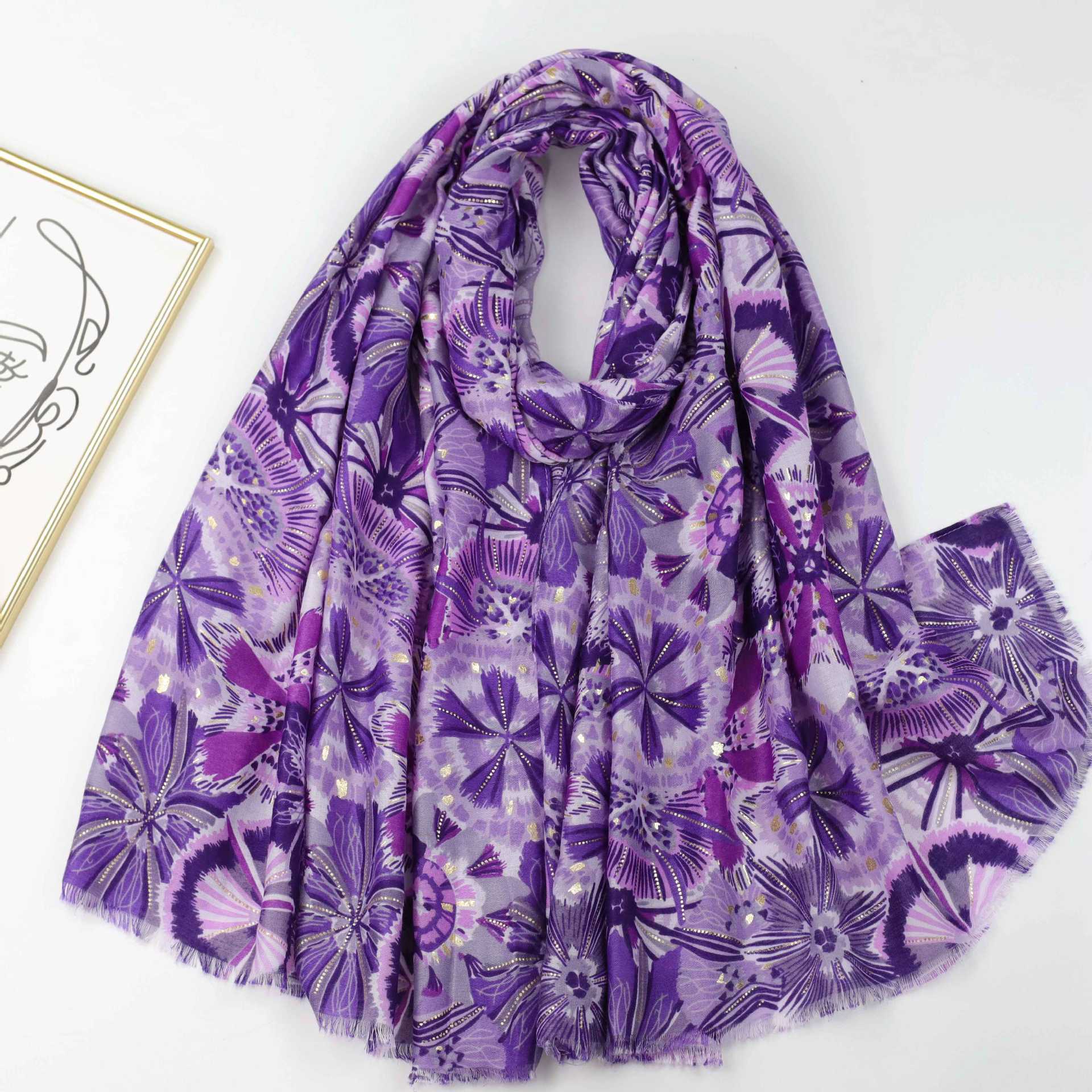 Women's Vacation Flower Polyester Printing Scarf display picture 9