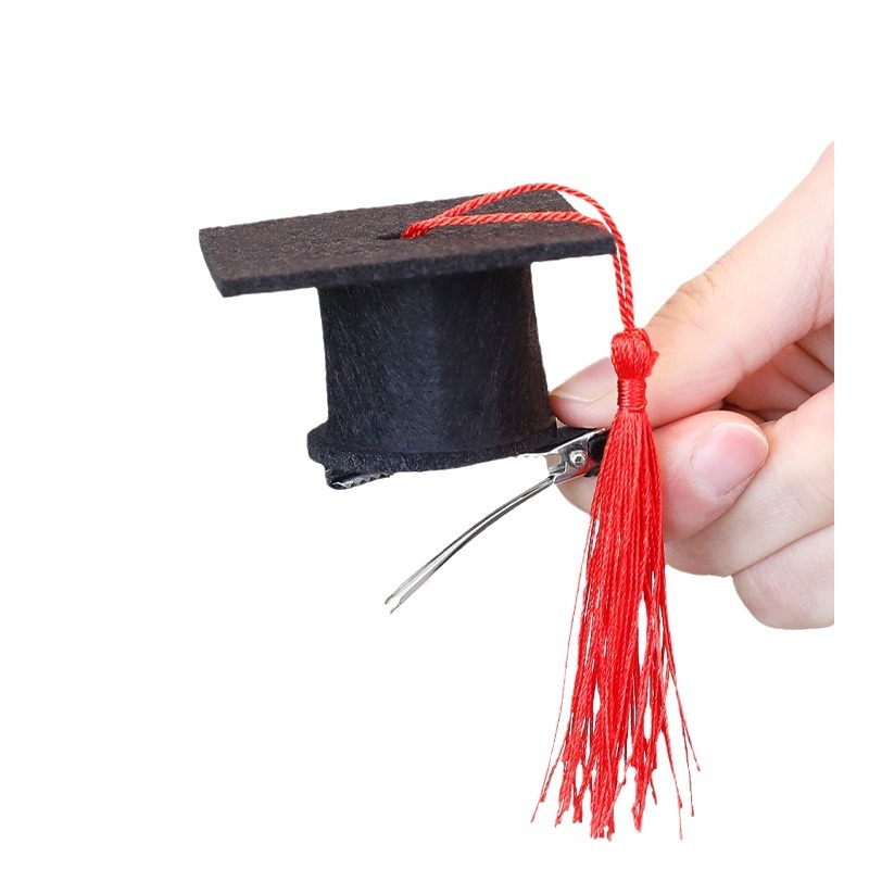 Temporada de graduación mini doctor hat graduación decoración estudiante sombrero aro de pelo horquilla jardín de infantes graduación vestir foto Prop