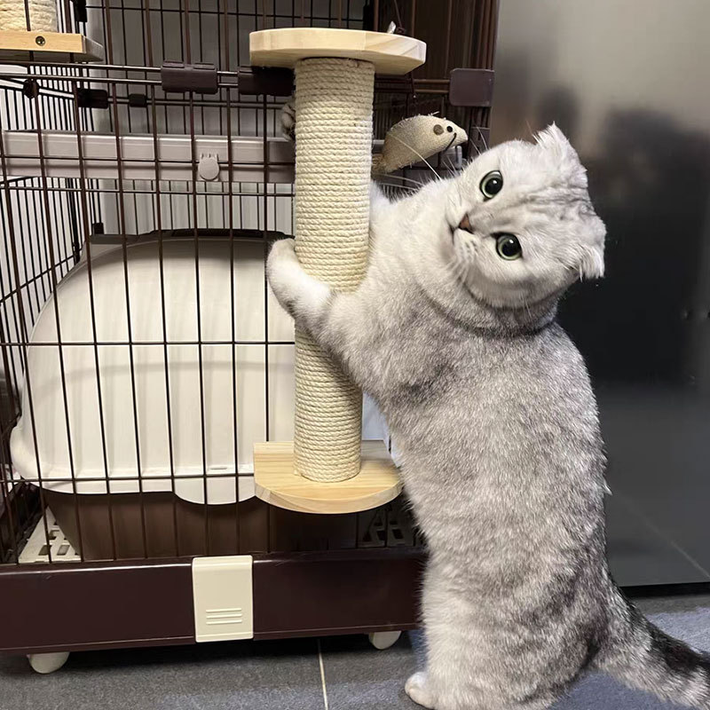 Кошка в клетке настенный пеньковая веревка Кошка хватает источник продаётся напрямую с завода дерево кот игрушка Клетка спутник