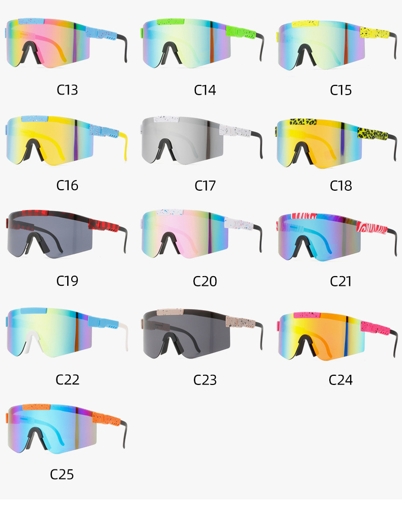 90g Weight Half Frame Glasses Structure Sunglasses Classification Tac, UV400 Protection Lens Material Biker Glasses Style Travel, Fishing Occasion All Seasons Season Unisex Gender Grey, Black Color Exaggerated Punk Streetwear Color Block Tac UV400 Protection Biker Half Frame Sports Sunglasses 5