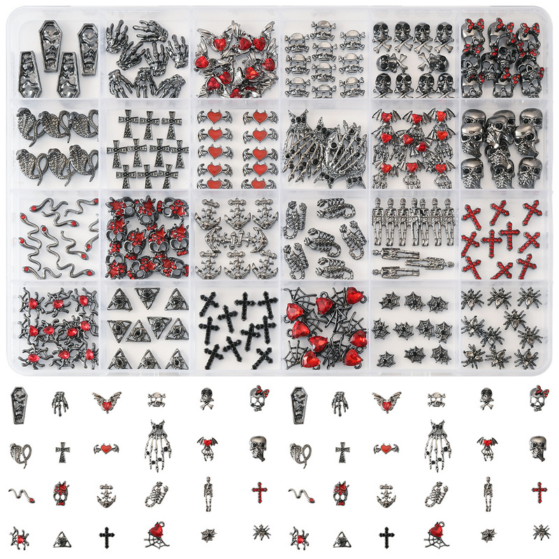 Nail Art Cross Nail Art Jewelry New Dark Style Skull Alloy Bat Accessories Retro Diamond Nail Art Cross Nail Art Jewelry New Dark Style Skull Alloy Bat Accessories Retro Diamond