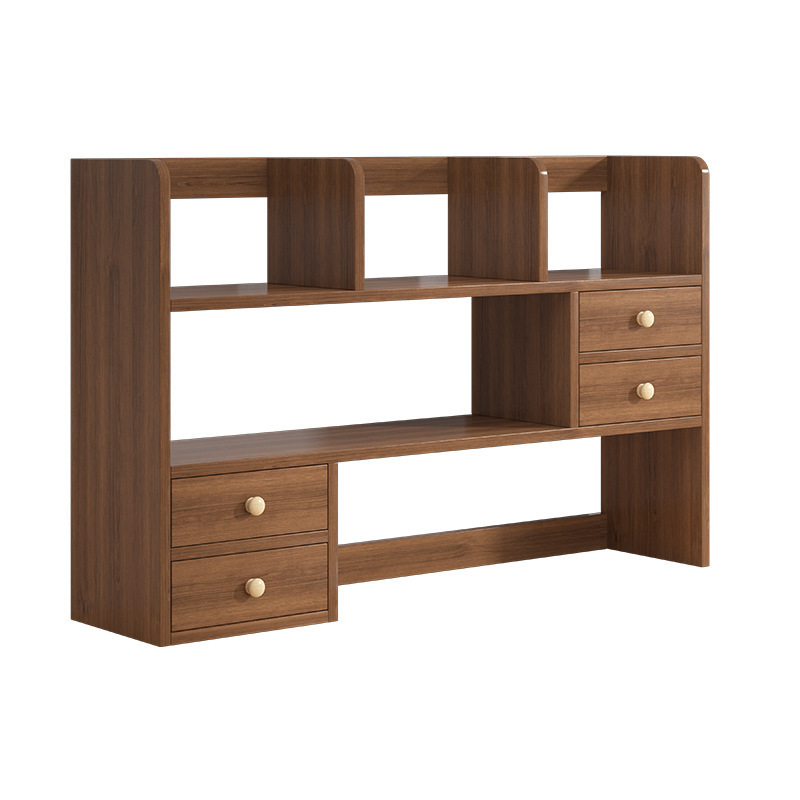 Estante de escritorio de madera sólida Estante de escritorio para estudiantes domésticos Estante de almacenamiento simple Estante de oficina vertical multicapa Estante de almacenamiento pequeño