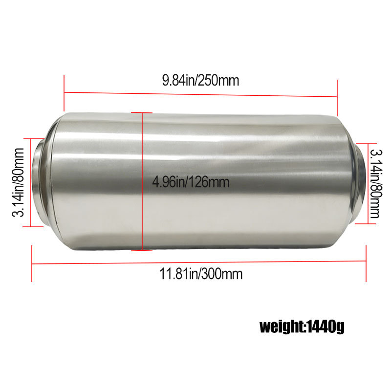 Car Modification Parts Stainless Steel Mid-Section Exhaust Pipe Vortex Resonator Silencer