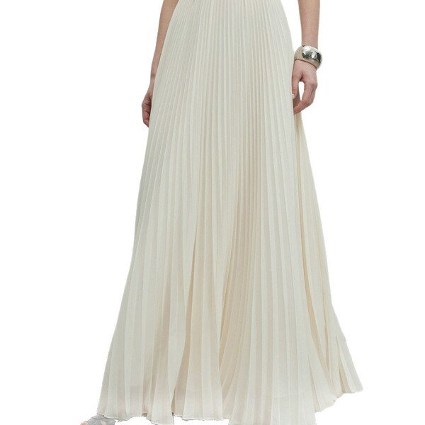 Summer elegant shiffon white long skirt