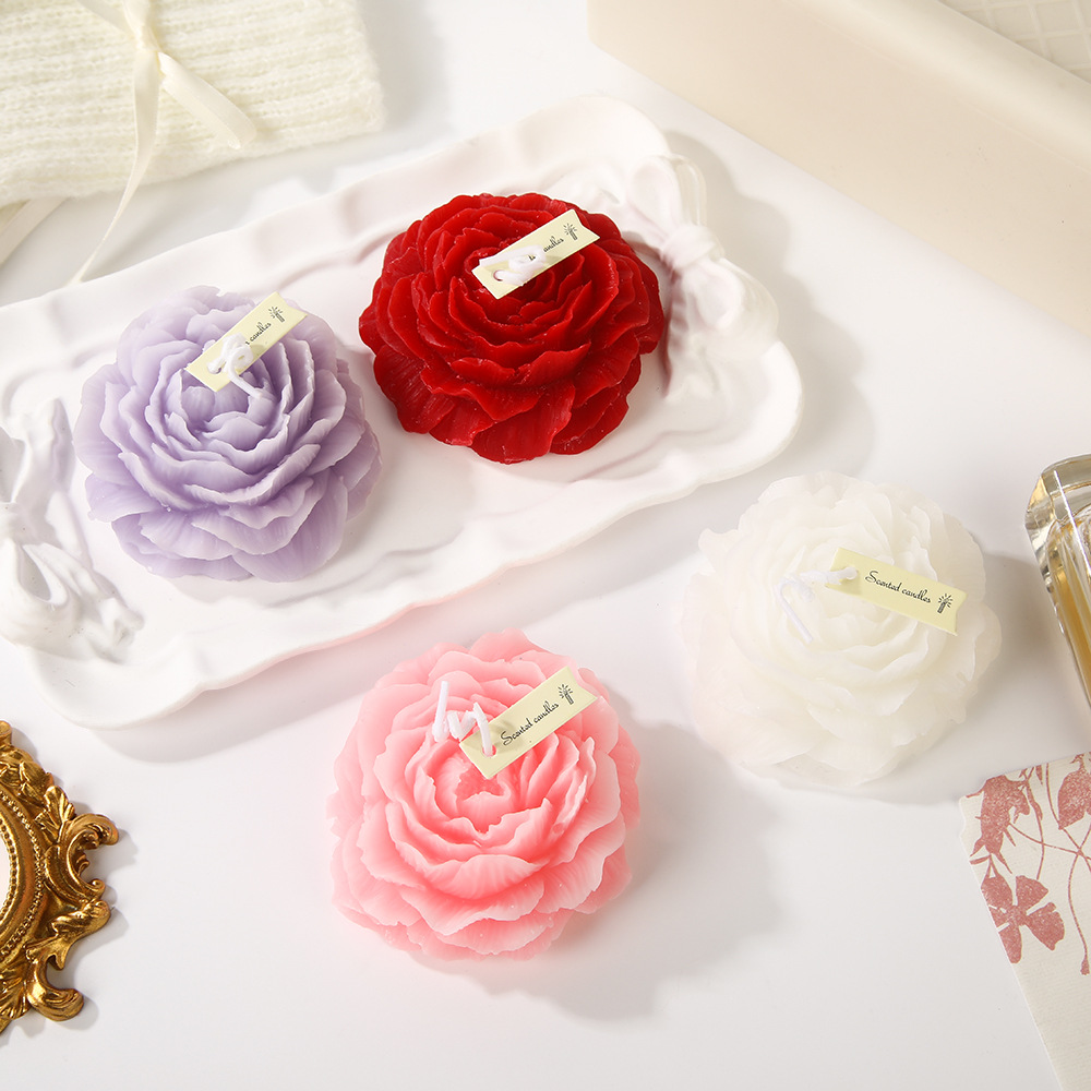 Peony flor aromaterapia vela al por mayor Día DE LA Madre fragancia regalo simulación flor forma vela decoración transfronteriza