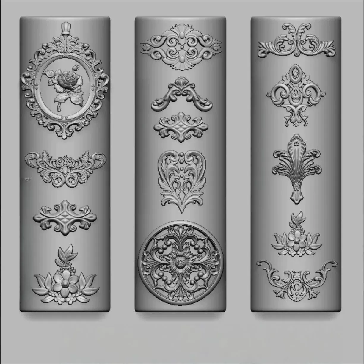 3D силиконовый молд для ногтей Palace Baroque Relief B-358, европейский стиль, многоразовый