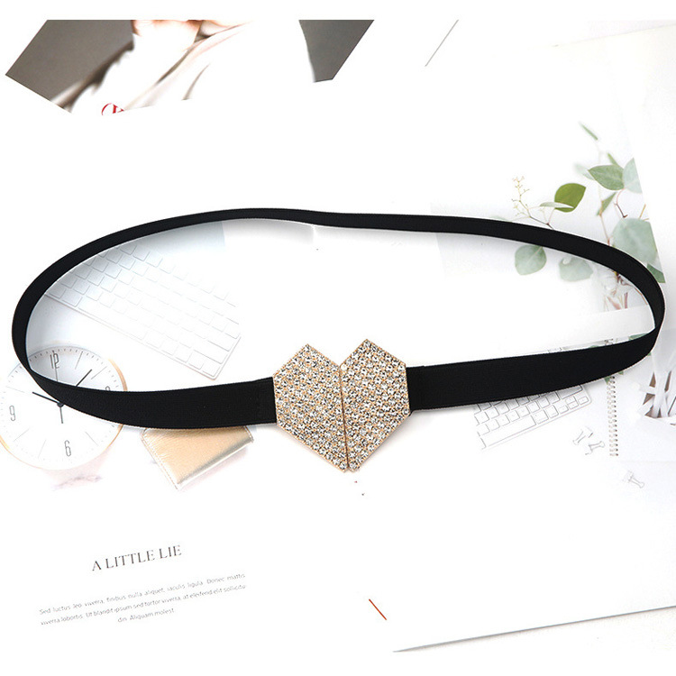 Alloy, Metal Material Women's Thin Waistband 2022 New Heart Diamond Suit Waistband Decoration