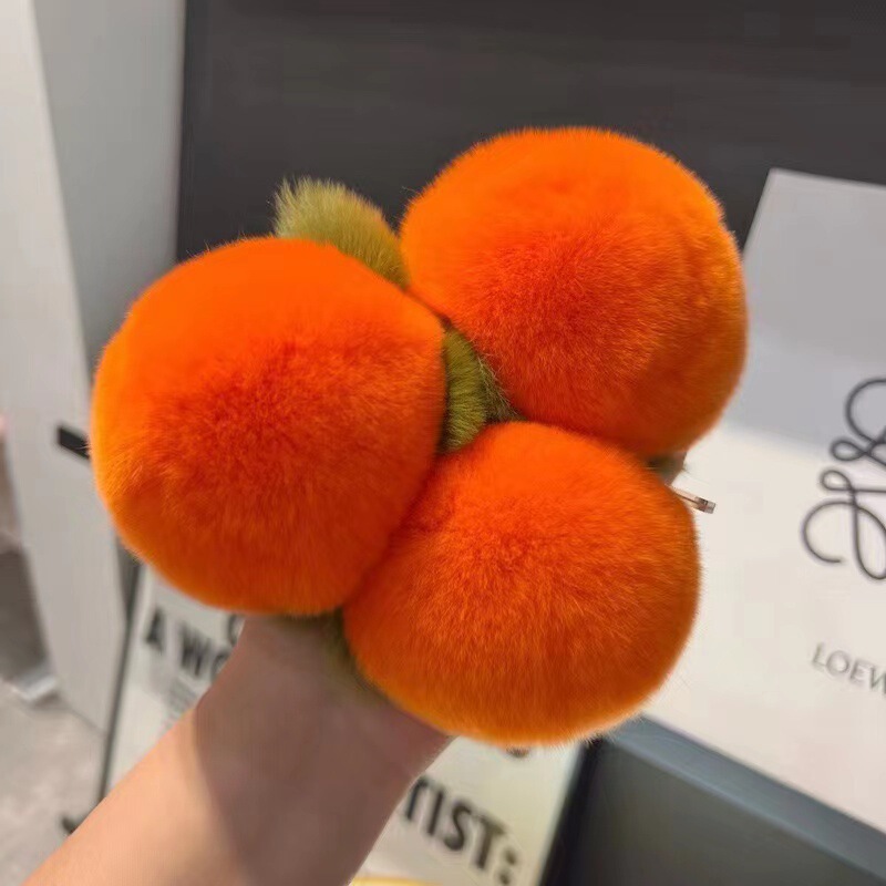 仿獭兔毛小柿子挂件包包钥匙扣挂件书包饰品挂饰生日礼物玩偶公仔|undefined