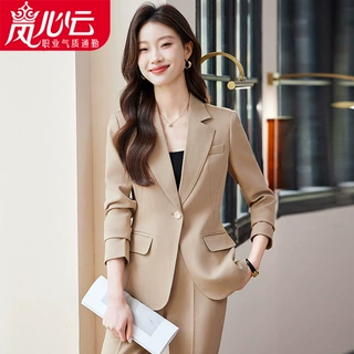 新高级感炸街职业西装正装女套装长袖工作服秋气质独特女神范6808
