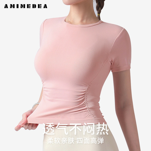 New yoga wear short-sleeved women's tight-fitting slim versatile casual sports tops for women