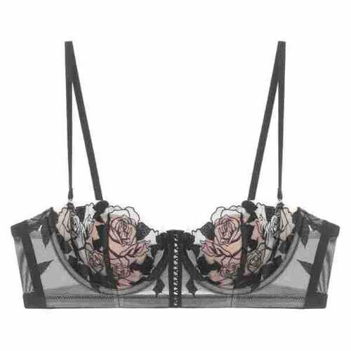 French European Style Sexy Rose Flower Trade Rabbit Ears Big Chest Show Small Chest Lace Thin Underwear Women's Set Bra 