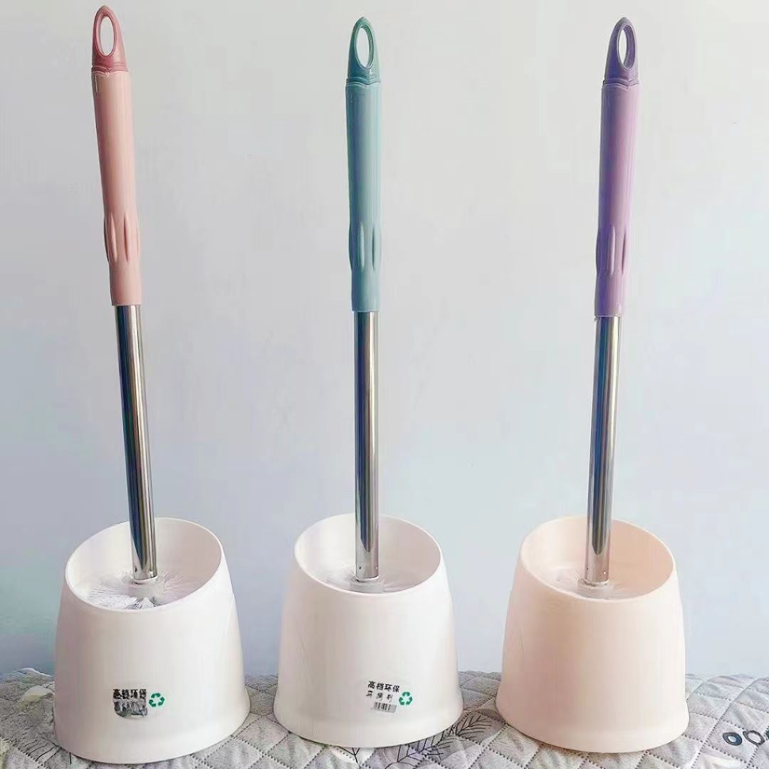 Juego de Escobilla de Baño de Acero Inoxidable con Base Universal para Limpieza de Baño image 1