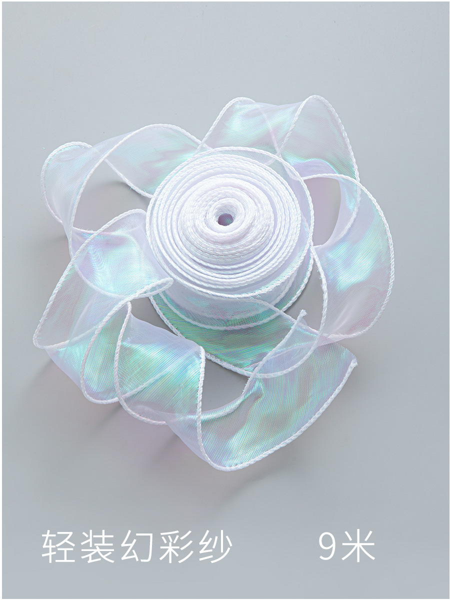 Cinta de embalaje de flores ramo de hilo mágico embalaje cinta de copia material de tienda de flores cinta al por mayor hilo de cola de pescado de color sólido