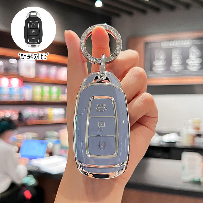 [modern k style] silver edge blue + diamond ring