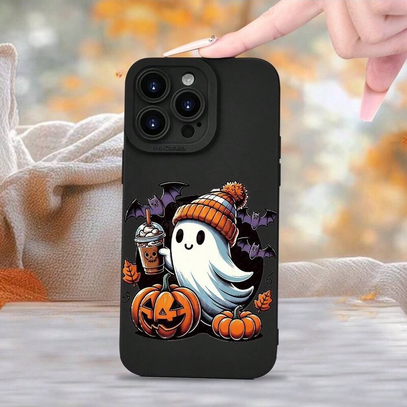 Suitable for 17 Apple 16Pro Mobile Phone Case Iphone15Pro Pupil Eye 14/13/12 European and American Halloween Ghost Leaves