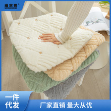 简约冬季椅子垫长毛绒餐椅垫加厚保暖可拆洗椅子坐垫座垫防滑