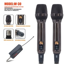 W30无线话筒ktv会议舞台演出直播拉杆音箱多功能通用一拖二麦克风