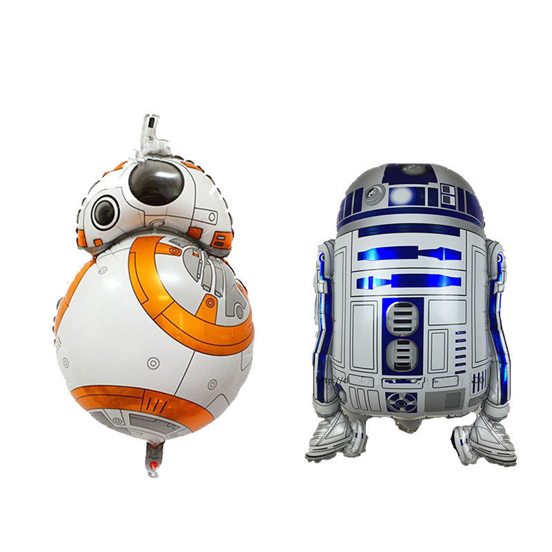 Serie espacial globo de película de aluminio cohete astronauta robot niño bebé cumpleaños fiesta decoración globo