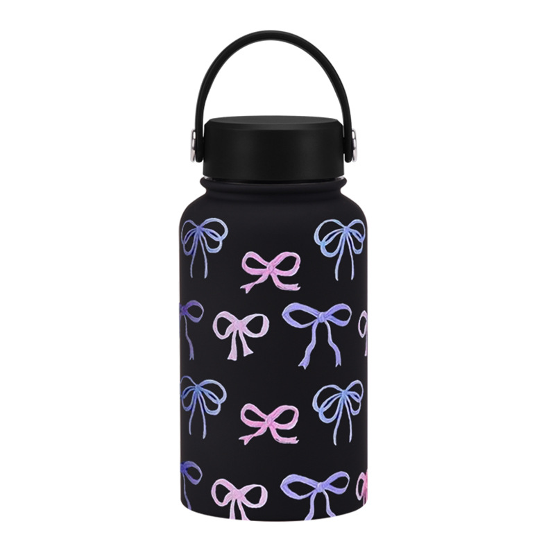 Nueva transfronteriza 650ml taza de vacío de boca ancha portátil de vacío niños estudiante deportes hervidor de agua de impresión al aire libre taza