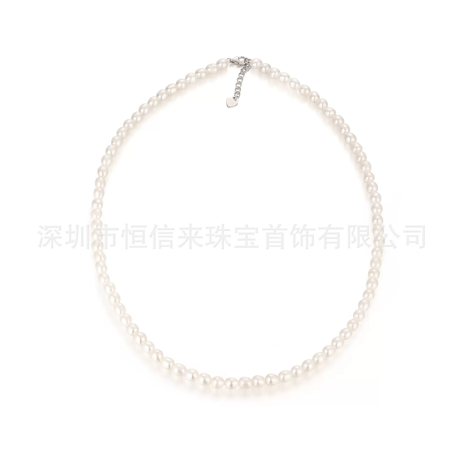 高级淡水珍珠项链 银珍珠项链设计和加工 珍珠珠宝套装制造 4.2mm