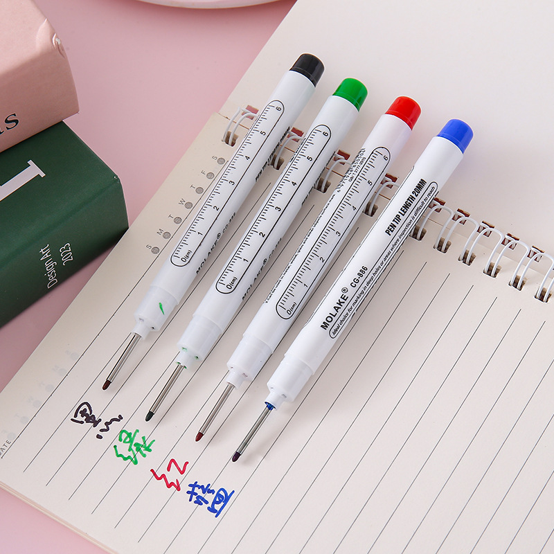 Marrotulador de cabeza larga, bolígrafo creativo de carpintería, marcador de baldosas de cerámica de boca profunda, decoración de baño, marcador aceitoso especial al por mayor