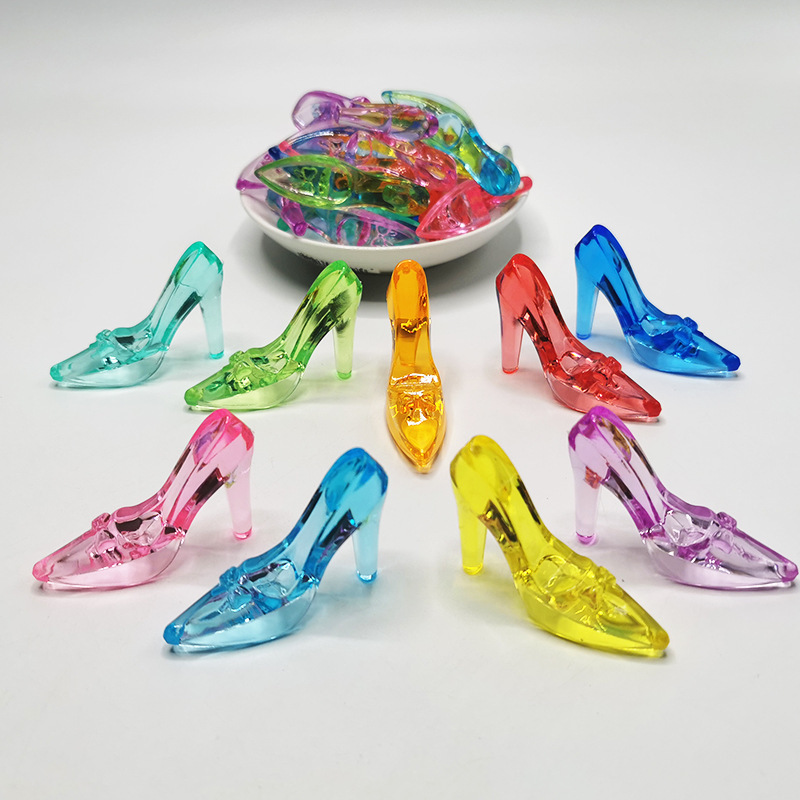 Children's Frozen New Aisha Princess Crystal Shoes Transparent Colorful Castle Aisha Transparent High Heels Wholesale