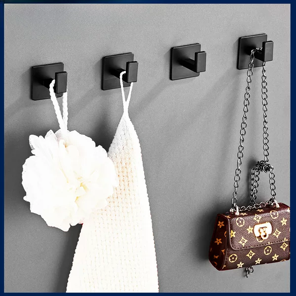 Simple Thickened Solid Hook Space Aluminum Creative Non-Punch Wall Coat Hook Single Hook Bathroom Hook