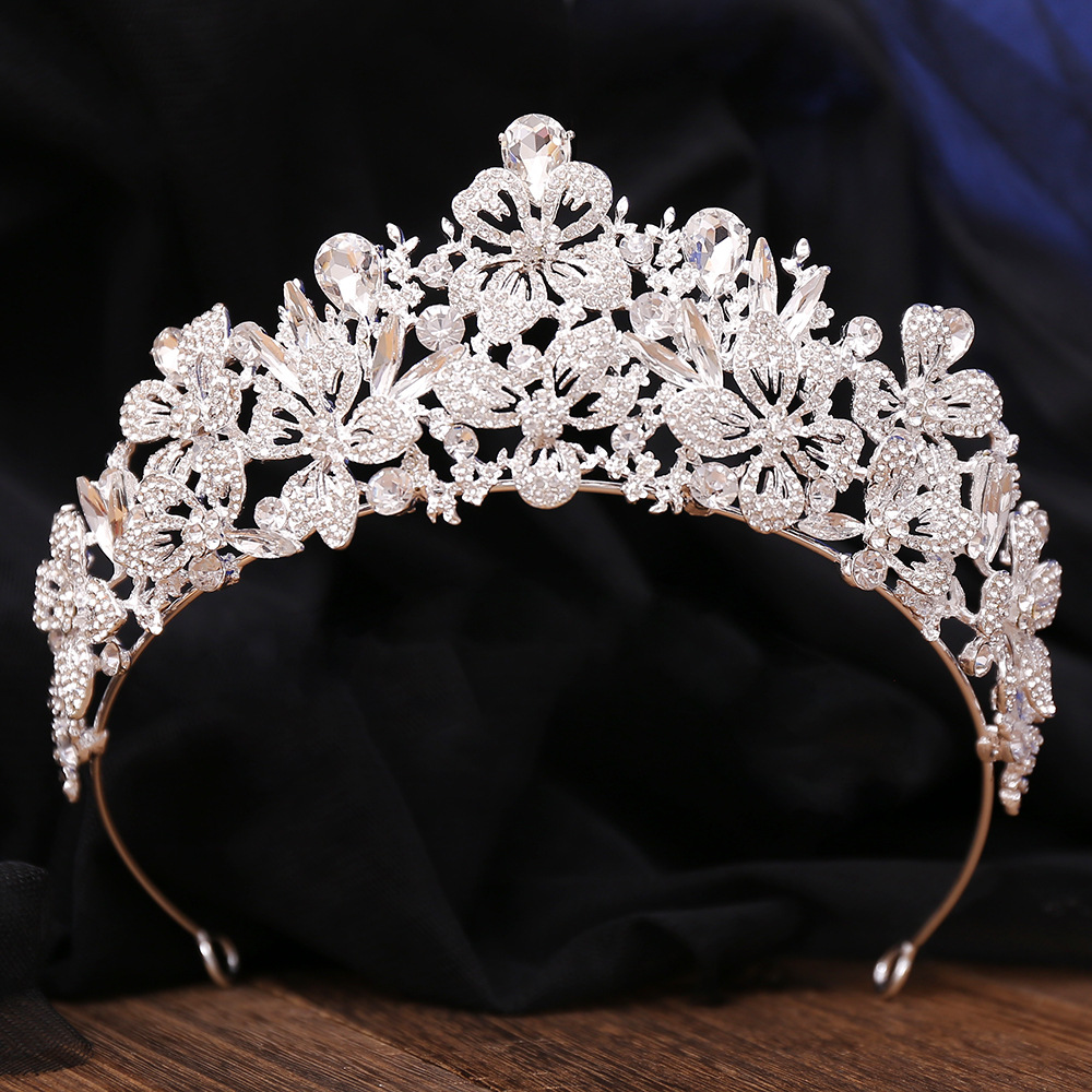 357g Weight Crown Hair Accessories Type 1 Piece Quantity Wedding, Birthday, Festival Occasion Alloy Material Leaves Pattern All Seasons Season Women's Gender Diamond Design Simple Style, Shiny Style Simple Style Shiny Women's Leaves Alloy Diamond Crown 1
