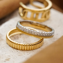 红麋鹿通体s925纯银双排拉丝复古戒指时尚经典指环个性通勤百搭女