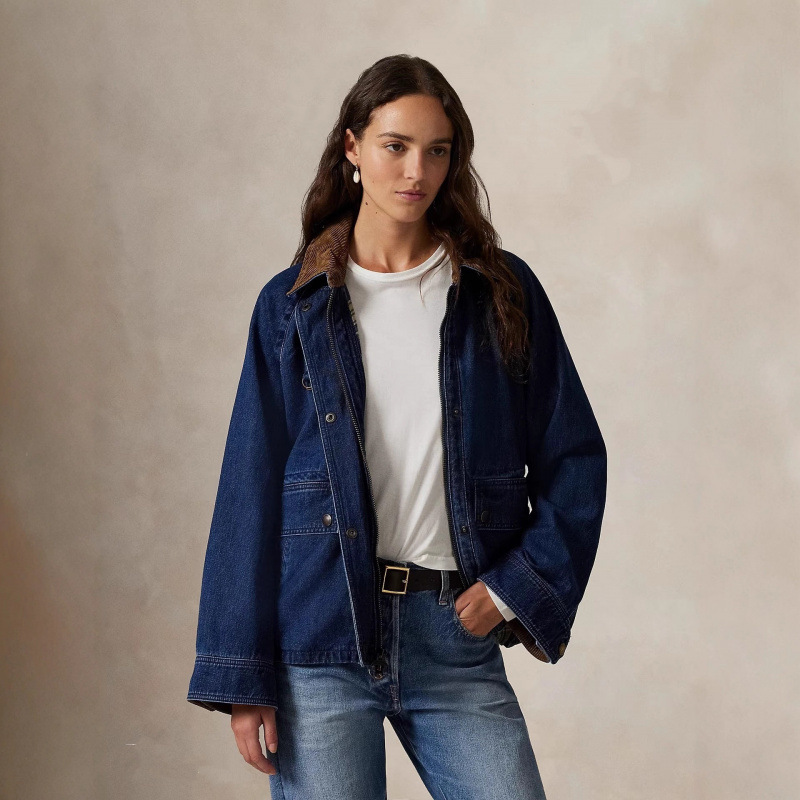 New Women's Embroidered Denim Jacket Without Small Horse Embroidery, 25Th Anniversary Autumn Collection, Thick Cotton Denim Coat