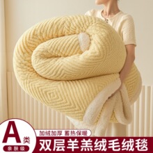 羊羔绒毛毯冬季天双面加绒厚被套毯子办公室午睡沙发珊瑚绒小盖毯