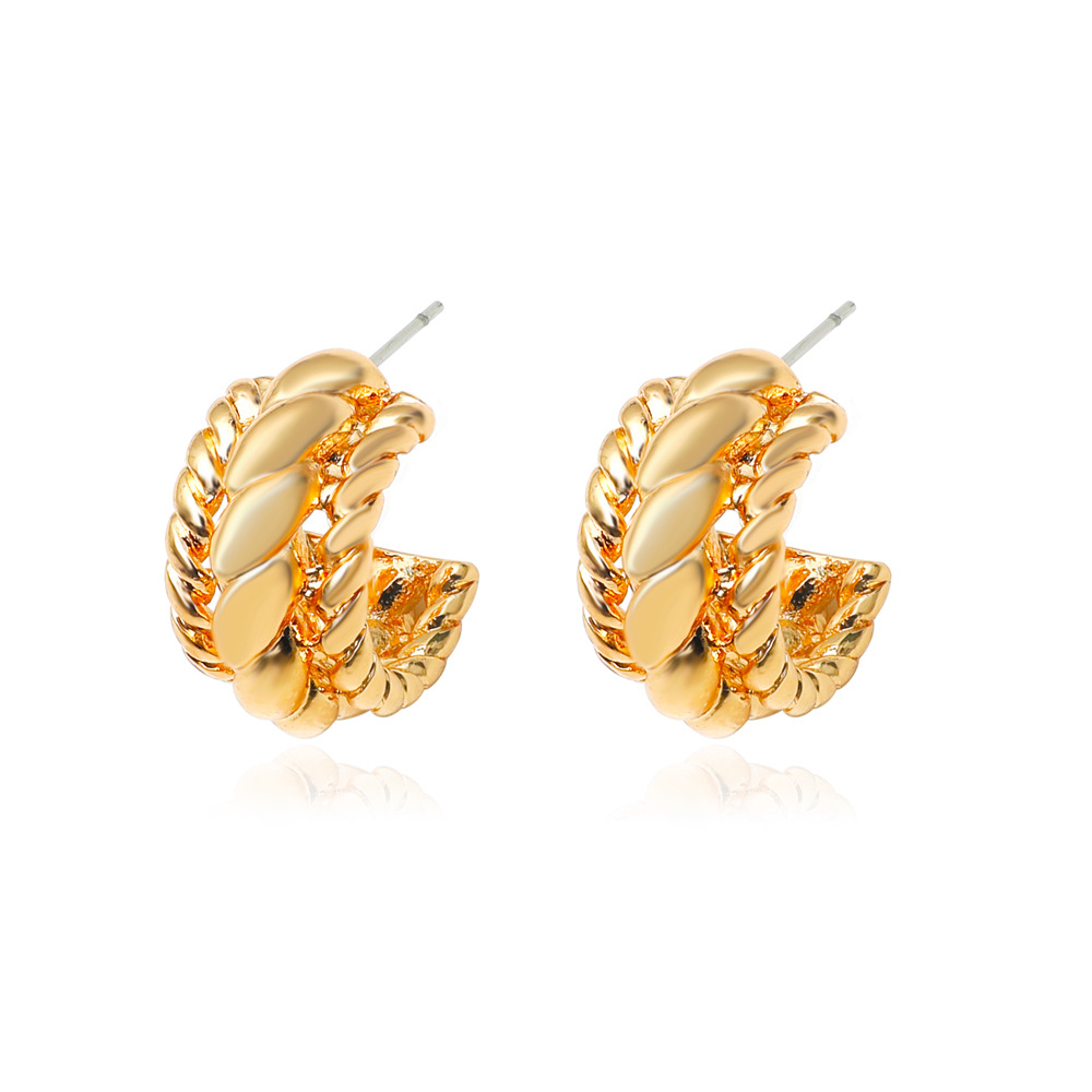 Women'S Gender Fashion Geometric C-shaped Alloy Earrings
