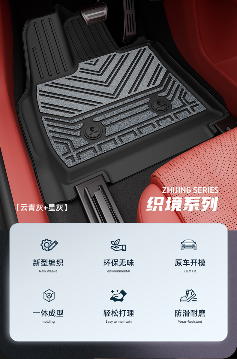 Suitable for Zhijie R7 S7, custom-made woven TPE car floor mats, car accessories, trunk mat