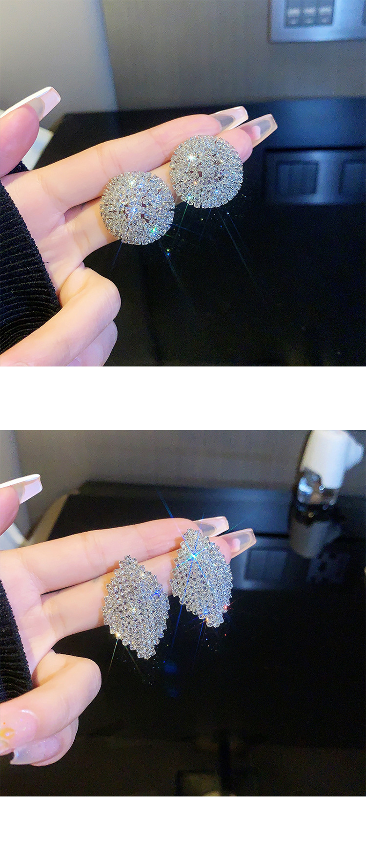 Retro full diamond long tassel earrings for women in Europe and America, exaggerated temperament, earrings, high-end feeling, light luxury earrings_voghion.com