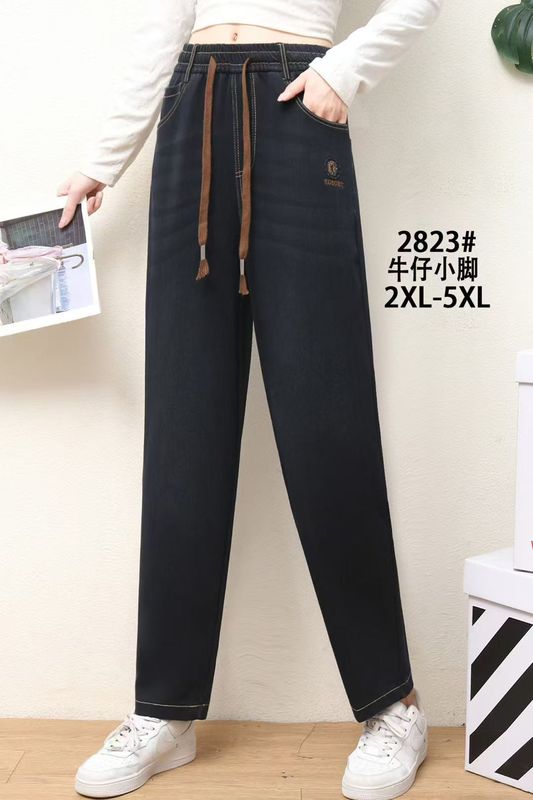2025年秋新作 レディースデニムパンツ ブルーハイウエスト スリムストレートパンツ 多用途カジュアルデニムパンツ ウォッシュドパンツ|undefined