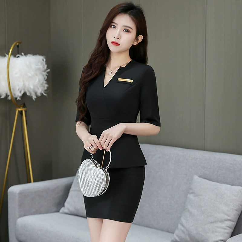 Новый магазин терапии для ног Женский техник Рабочая одежда костюм Обложка живот Тонкий Элегантная рабочая одежда 3019-3