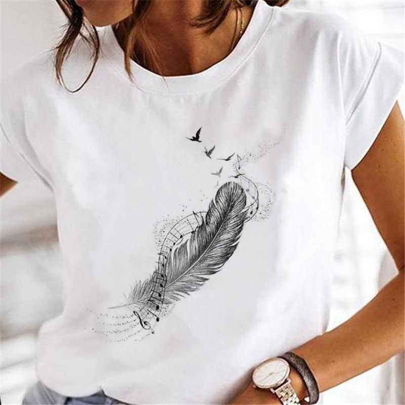 Women's T-shirt Short Sleeve T-shirts Printing Casual Leaf display picture 3