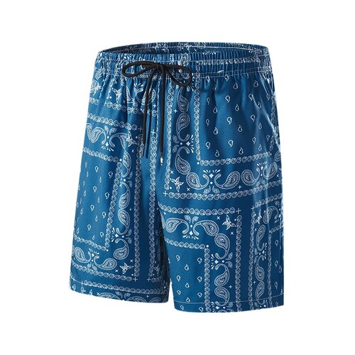 Beach pants men's summer trend loose beach waist kernel flower high street sports five-pointers casual shorts
