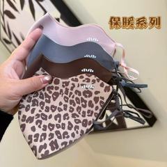 美拉德色豹纹网红同款老花立体可水洗可调节秋冬防风防寒保暖口罩