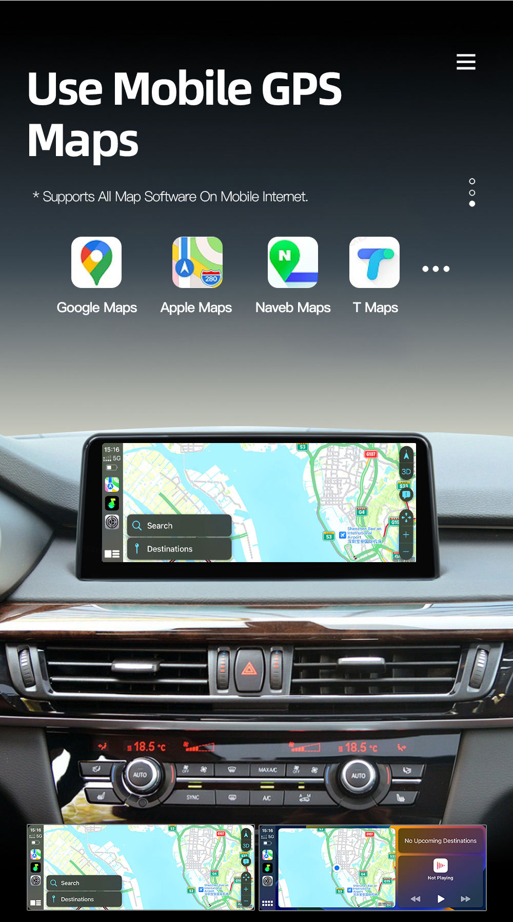 Suitable for Bmw X5 F15 Car-Mounted Intelligent Central Control Large-Screen Navigation All-In-One Machine Carplay Audio and Video Player