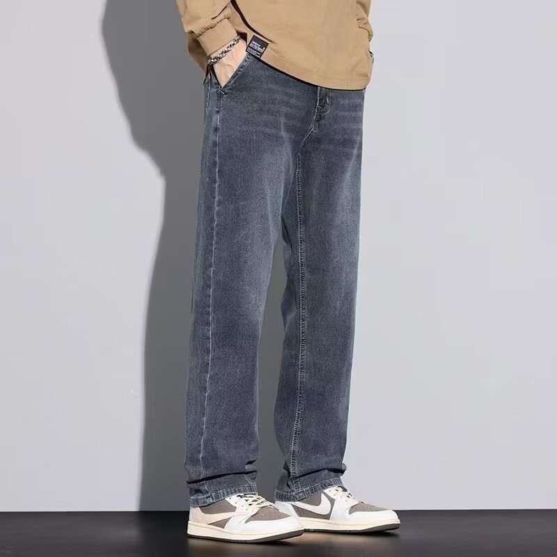 Pantalones Vaqueros Elásticos para Hombre de Mezclilla, Corte Recto, para Primavera y Otoño