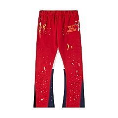 Orden exterior galería Departamento pintado a mano Splash-tinta costura cordón retro High Street casual sweatpants ligeramente estirar pantalones largos para hombres