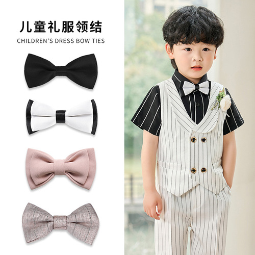 Children's British bow tie pin, polyester silk bow tie, baby flower girl costume, bow tie accessories, drop shipping