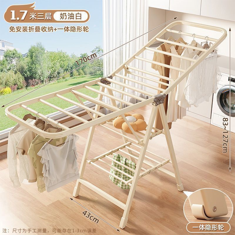 percha de ropa plegable piso doméstico balcón interior bebé percha de ropa fría engrosada ropa de sol gruesa colcha de edredón