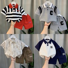 男童夏装套装洋气中小童装2025时尚夏季新款短袖短裤两件套货源