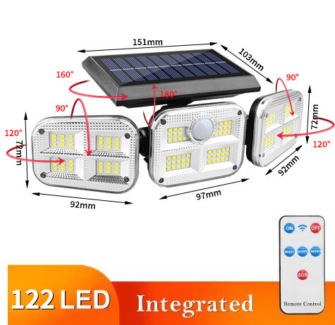 lámpara solar de pared multigrotación dividida lámpara de calle impermeable villa patio inducción del cuerpo humano lámpara de iluminación de carretera