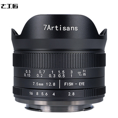 7artisans七工匠7.5mm F2.8II代鱼眼镜头适用索尼佳能富士FX微单|ru