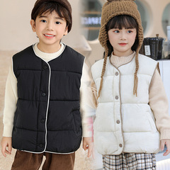 男童女童羽絨棉馬甲兒童加厚保暖外穿羽絨棉背心秋冬寶寶外搭坎肩